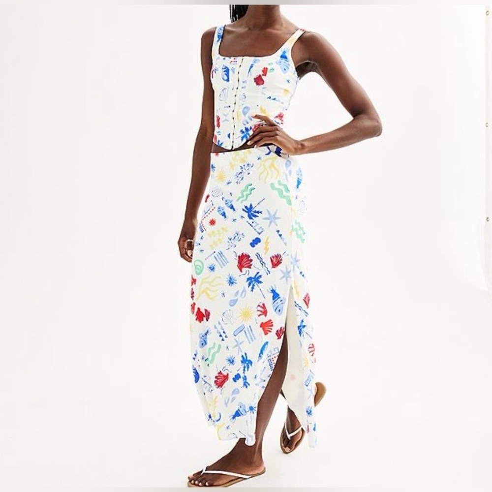 Kohls SO Marine Print Two Piece Skirt Set SZ XL - Picture 10 of 12
